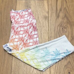 Peloton White Leggings with Multicolor Star Pattern